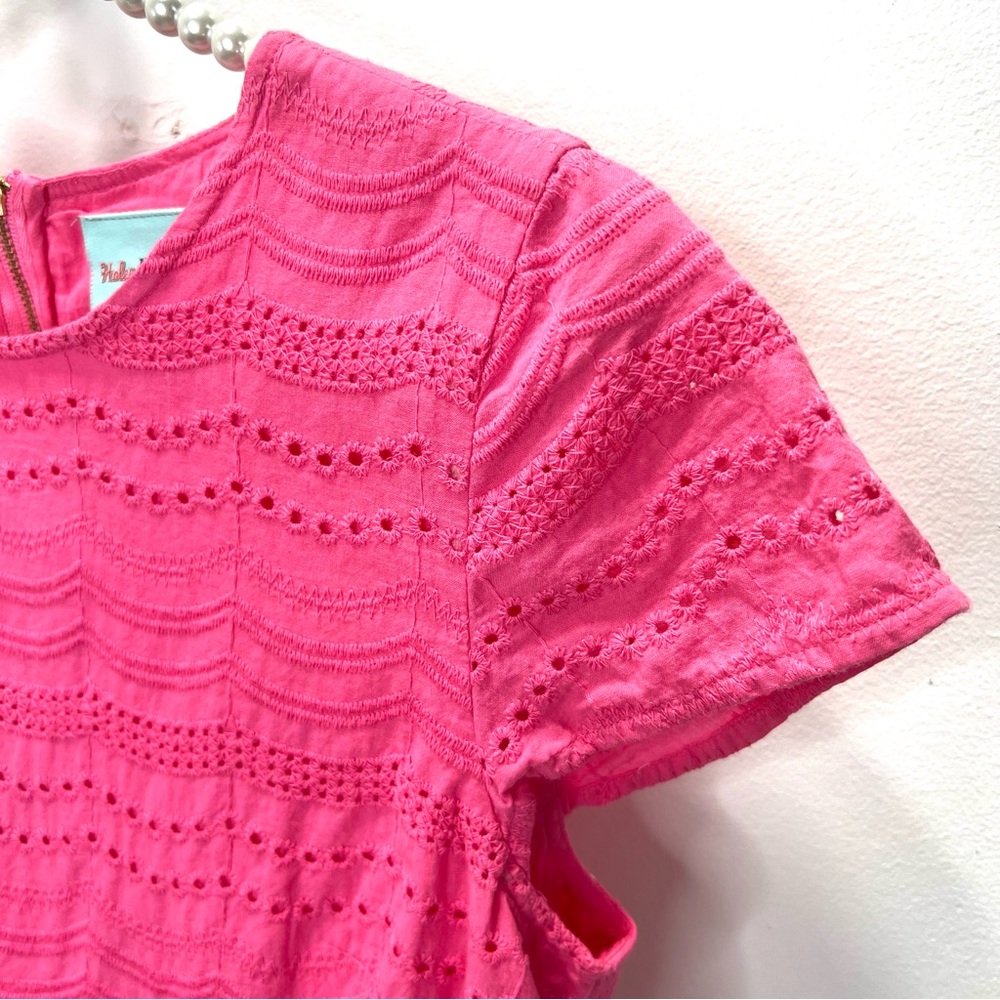 HALEY & THE HOUND Pink Eyelet Cap Sleeve Peplum Top Blouse Size XS - Picture 4 of 9
